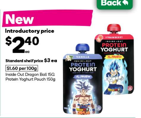 Inside Out Dragon Ball 15G Protein Yoghurt Pouch 150g