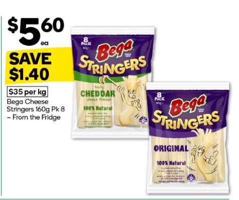 Bega Cheese Stringers 160g Pk 8