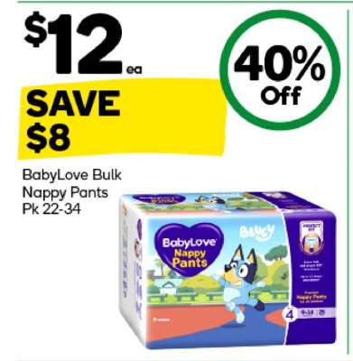 BabyLove Bulk Nappy Pants Pk 22-34