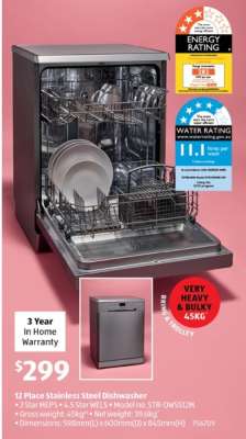 12 Place Stainless Steel Dishwasher