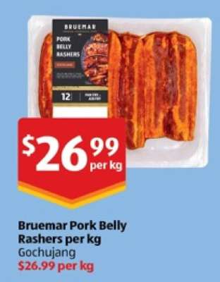 Bruemar Pork Belly Rashers per kg